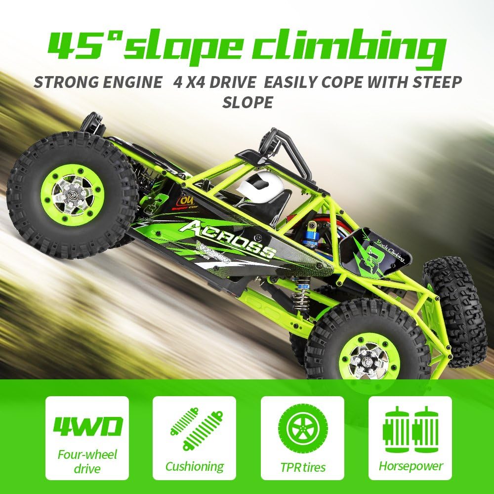 WLtoys RC Cars 1/12 Scale 2.4G 4WD High Speed Electric All Terrain Off-Road