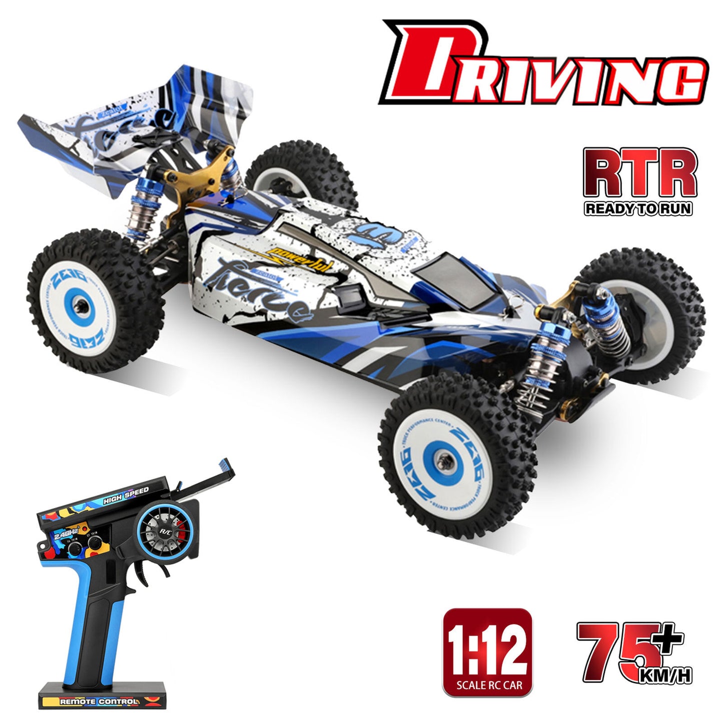 WLtoys 124017 1:12 2.4GH 4WD RC Car 75km/h Speed Off-Road RTR Metal Chassis V2T8