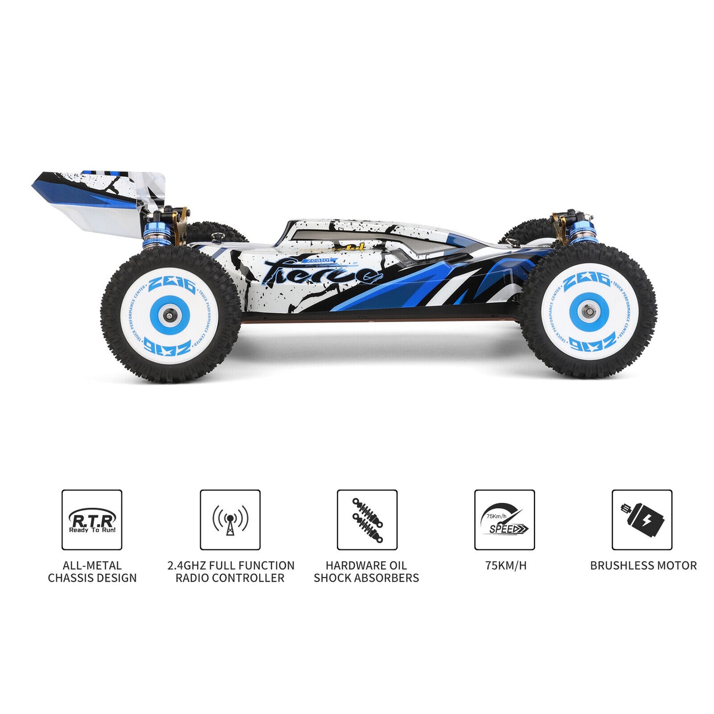 WLtoys 124017 1:12 2.4GH 4WD RC Car 75km/h Speed Off-Road RTR Metal Chassis V2T8