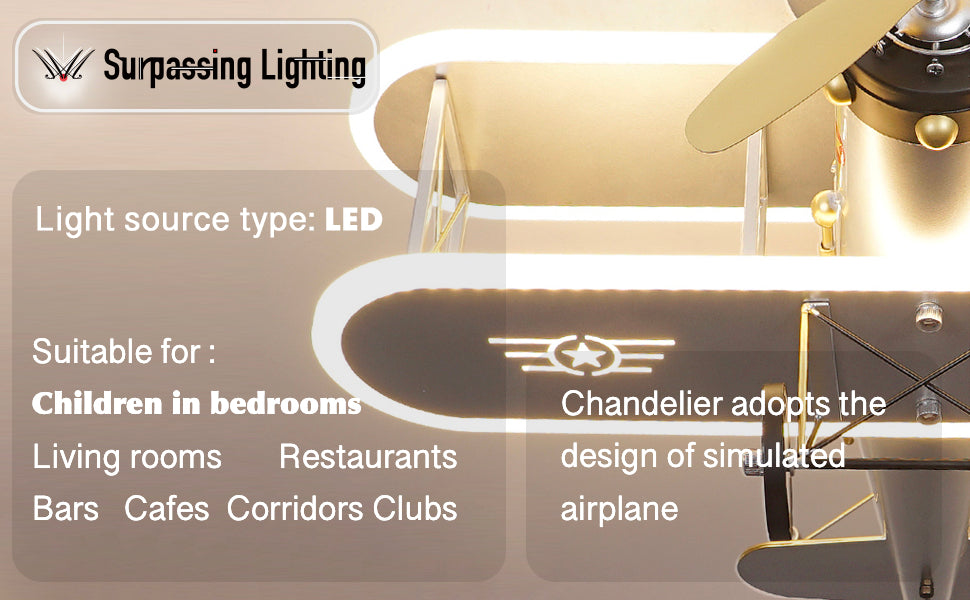 SURPASSING LIGHTING Stepless Dimming Aircraft Chandelie