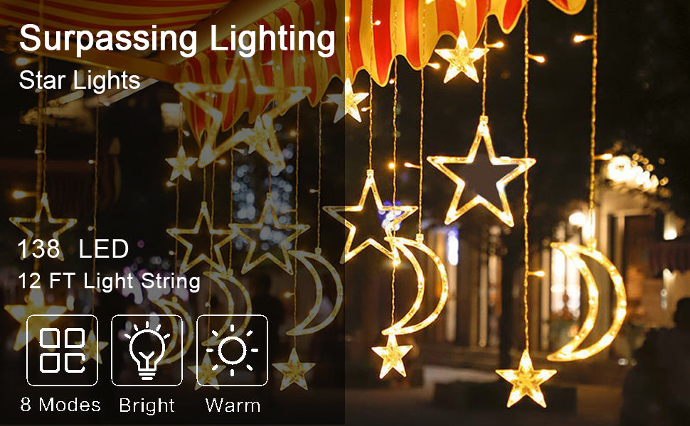 Surpassing Lighting Solar String Lights Outdoor 138LED