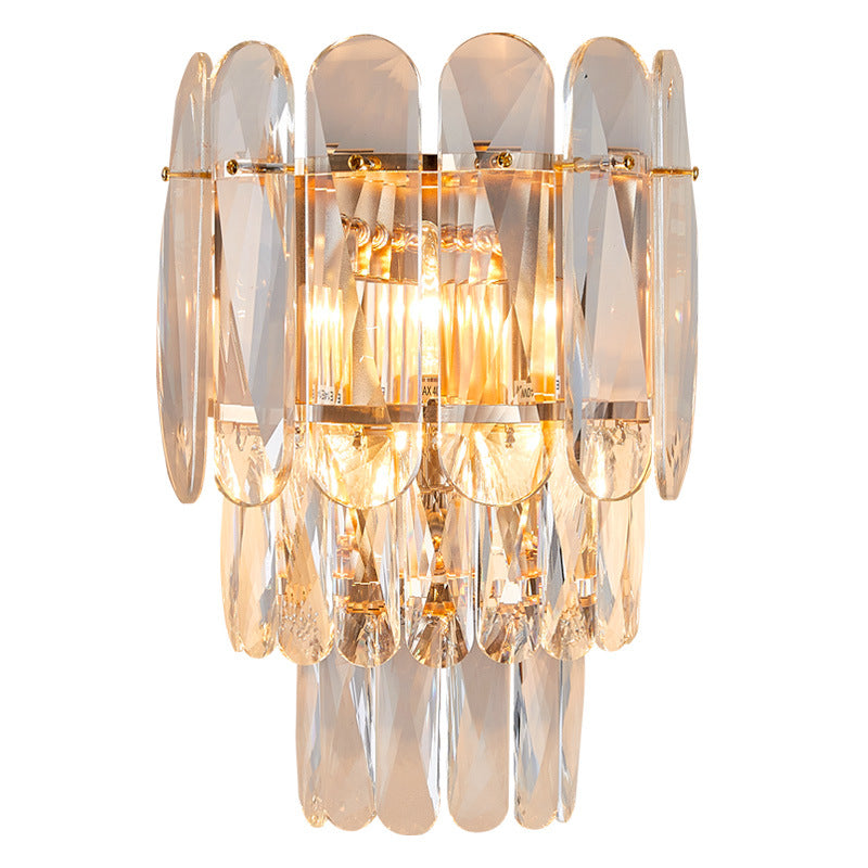 SURPASSING LIGHTING K9 Artificial Crystal Wall Light Bedroom Living Room LED Three Changeable Colors 3000K 4300k 6000k