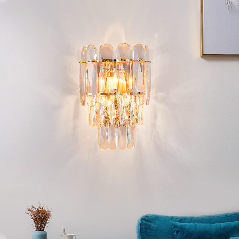 SURPASSING LIGHTING K9 Artificial Crystal Wall Light Bedroom Living Room LED Three Changeable Colors 3000K 4300k 6000k