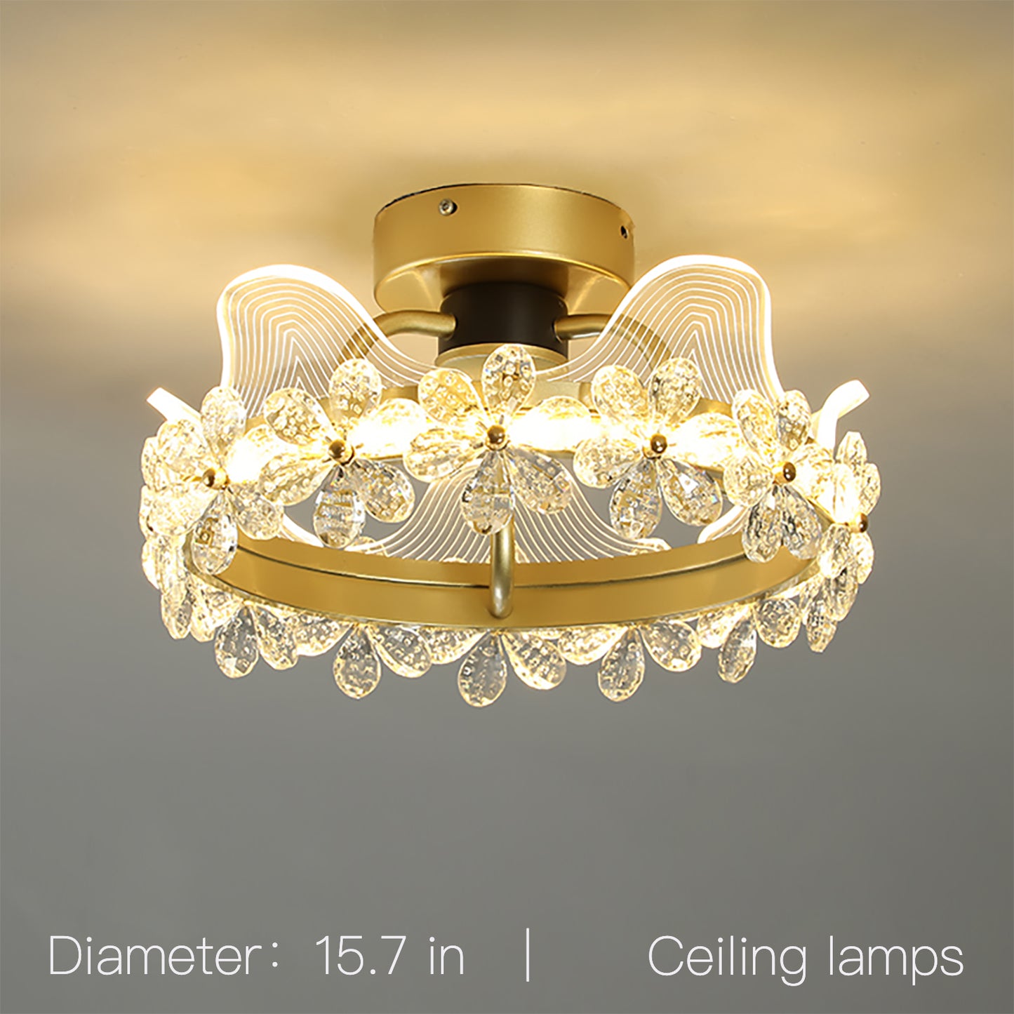 Surpassing Lighting Bedroom crystal ceiling lamp Nordic Light luxury creative personality simple