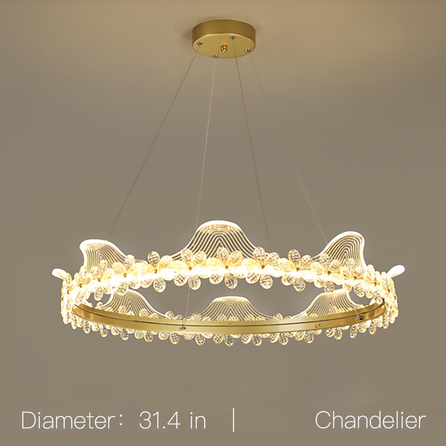 Surpassing Lighting Bedroom crystal ceiling lamp Nordic Light luxury creative personality simple