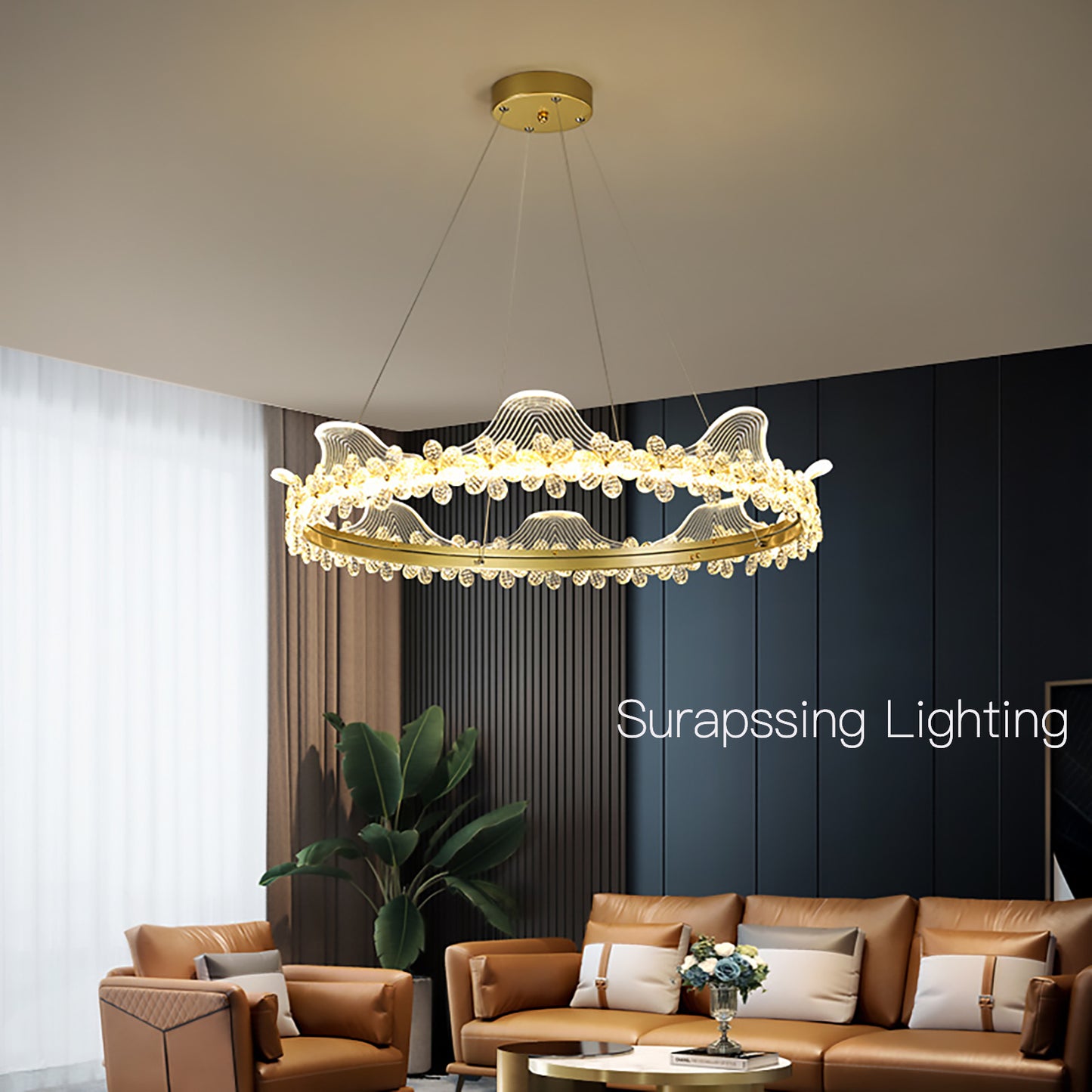 Surpassing Lighting Bedroom crystal ceiling lamp Nordic Light luxury creative personality simple