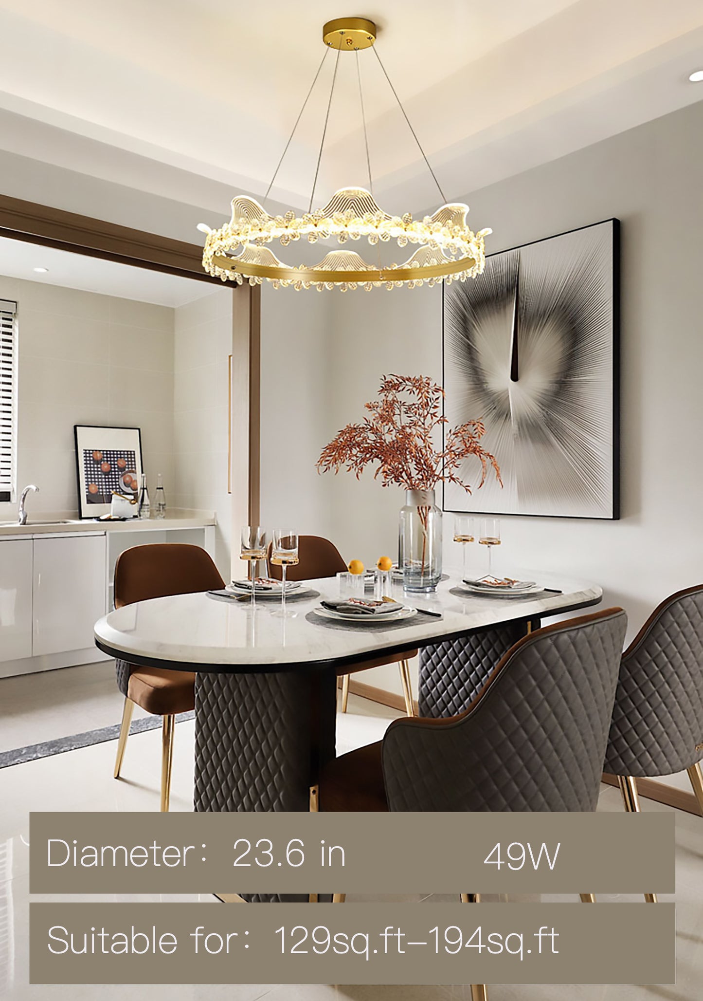 Surpassing Lighting Bedroom crystal ceiling lamp Nordic Light luxury creative personality simple