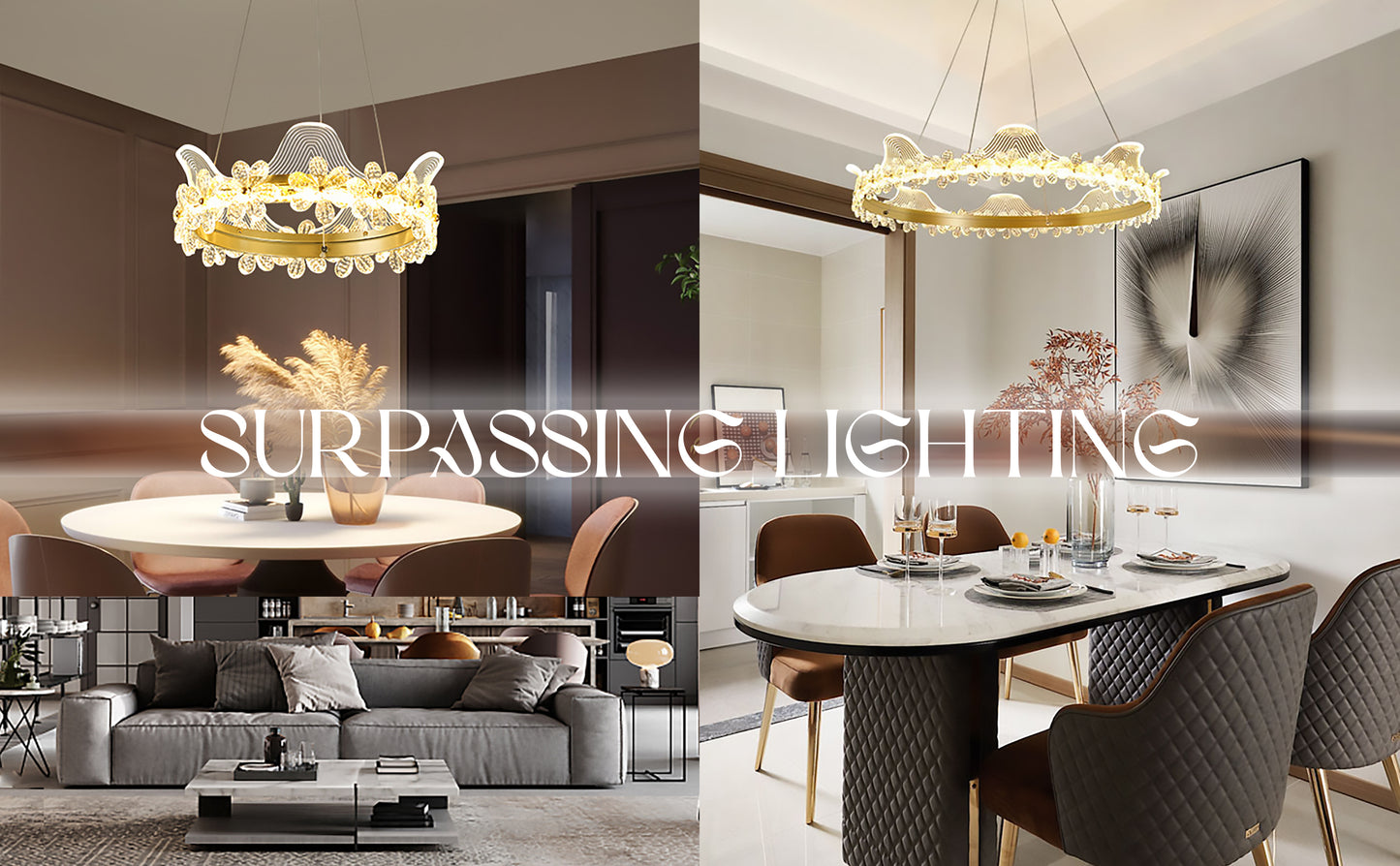 Surpassing Lighting Bedroom crystal ceiling lamp Nordic Light luxury creative personality simple